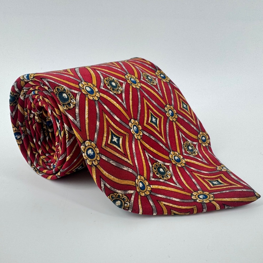 The Metropolitan Museum of Art Silk Necktie Floral Medallion‎ Burgundy